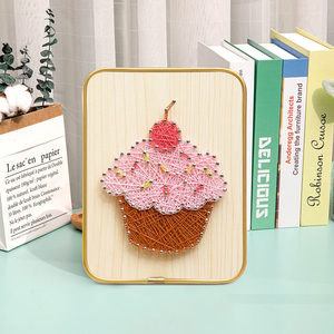 Giocattoli educativi animali creativi all'ingrosso artigianato in legno fai da te bambini String Art - Product Image 5