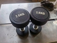 Dinuo peralatan Gym kualitas tinggi, grosir CPU PU urekepala bulat Dumbbell