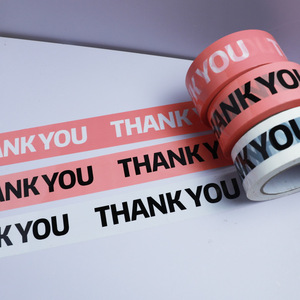 Hot Sale Heavy Duty Weiß/Pink Hintergrund Schwarz DANKE Packband Cartoon Druck band für Box Sealing - Product Image 6
