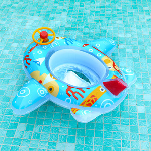 Siège flottant gonflable de sécurité pour bébé et tout-petit avec volant pour piscine et jeux aquatiques, design dessin animé 93x78cm - Product Image 2