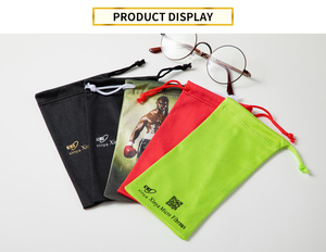 Wholesale Pricing Promotional Carry Double Drawstring Custom Material Silk Screen Printed Reading <b>Glasses</b> Sunglasses Eyeglasses - Product Image 4