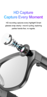 Gafas Inteligentes con IA Económicas, Auriculares con Cámara, Llamadas BT, Reconocimiento de Música, Traducción por Voz con IA, Tres Lentes, XK One Touch