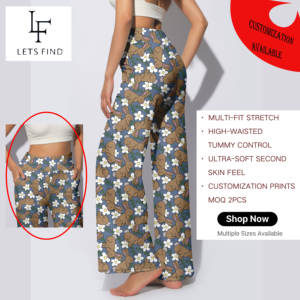 بنطلونات واسعة الساق بخصر مطاطي للنساء، ملابس منزلية مثيرة وخيارات ملابس الشارع المريحة، سراويل مخصصة - Product Image 1