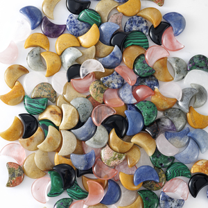 Multicolor Crescent Moon Shape Healing Crystal <strong>Stone</strong> for Reiki Meditation,Polished Stones for Home Decor Jewelry Making - Product Image 1