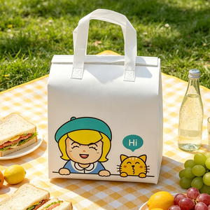 Borsa Termica Ecologica Non Tessuta per Asporto, Portatile e Personalizzabile, per Consegna di Bevande e Tè al Latte - Product Image 1