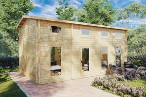 Casetta in Legno Prefabbricata Direttamente dalla Fabbrica - Ampio Studio da Giardino Resistente alle Intemperie, Facile Montaggio - Product Image 2