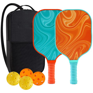 Juego de Palas de Pickleball, 2 Palas, 4 Pelotas, 2 Toallas, 2 Recogedores de Pelotas, Bolsa de Transporte Gris, Equipo Deportivo Ligero para Exteriores - Product Image 3