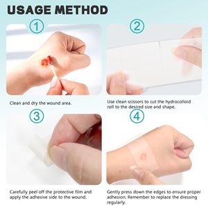 Pansement hydrocolloïde stérile auto-adhésif de qualité médicale, très absorbant, extra large, taille OEM, certifié CE, en rouleau, imperméable - Product Image 2