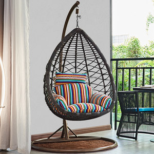 Chaise suspendue d'extérieur en rotin pour bébé, double siège, fauteuil œuf pas cher avec support – Vente chaude - Product Image 3