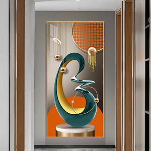 Poster geometrici moderni astratti dorati stampe nordiche <span class=keywords><strong>soggiorno</strong></span> arte da parete cornici di cristallo porcellana decorazione pittura - Product Image 1