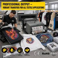 Imprimante DTF A1 à 2 têtes avec machine à secouer la poudre, kit complet d'impression par transfert DTF pour la personnalisation de t-shirts