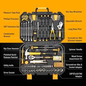 Ensemble d'outils <span class=keywords><strong>de</strong></span> mécanicien robuste <span class=keywords><strong>de</strong></span> 159 pièces, boîte à outils pour la réparation à domicile et automobile - Product Image 5