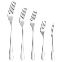 Fourchette en acier inoxydable Yolecen pour usage domestique - Fourchette à pâtes et à steak de style occidental 1010, fourchette à dessert et à fruits à long manche épaissi, fourchette à salade