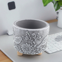 Pot Bunga Taman Motif Hewan Abu-abu Populer, Pot Tanaman Sukulen, Pot Semen, Harga Grosir