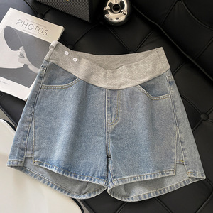 Vente en gros en usine de short en jean de maternité ample de grande <span class=keywords><strong>taille</strong></span> <span class=keywords><strong>pantalon</strong></span> <span class=keywords><strong>taille</strong></span> <span class=keywords><strong>basse</strong></span> pour femmes enceintes vêtements - Product Image 6