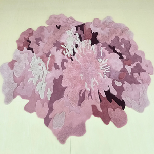 <span class=keywords><strong>Tappeto</strong></span> Tufted Artigianale in Lana della Nuova Zelanda, Forma Irregolare, Rosa, Personalizzabile, Stile Shaggy - Product Image 4
