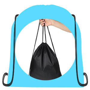 Sac à dos pliable à cordon en polyester avec poignée en corde, personnalisé avec logo, idéal pour la gym, le basketball, le marathon et les voyages - Product Image 2