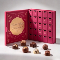 Boîte cadeau haut de gamme en carton extra rigide, personnalisée, à double porte, avec calendrier, pour chocolats, noix et bonbons