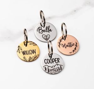 Водонепроницаемая гравированная бирка для собак, двухсторонняя Бесшумная бирка для ошейника, индивидуальная бирка для собак, бирка для кошек, бирка для кошек, бирка для собак, бирка для имен домашних животных - Product Image 5