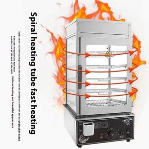 ANDUUK Cuiseur vapeur électrique à 5 couches pour pain à vapeur Sandwich Vitrine chaude Armoire en verre en acier inoxydable Présentoir pour réchauffer les aliments - Product Image 2