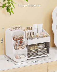Bathroom Vanity Countertop Makeup Organizer Cosmetic <b>Storage</b> <b>Box</b> with 4 Drawer for Dresser Rotating Clear Skin Care Display Rack - Product Image 4