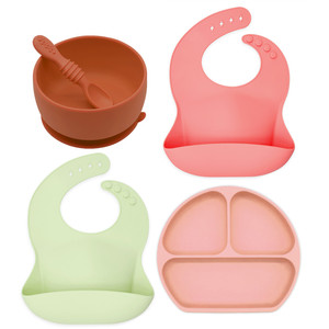 Bavoir bébé en silicone imperméable, couleur personnalisée, pour nourrissons et tout-petits, tablier repas pour enfants, design 106, logo personnalisé, vente en gros - Product Image 6