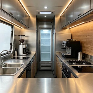 Chariot de restauration professionnel personnalisable <span class=keywords><strong>noir</strong></span> pour <span class=keywords><strong>pain</strong></span> et café, entièrement équipé et multifonctionnel - Product Image 4