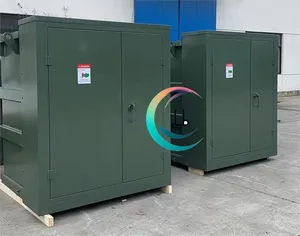 น้ํามันเติมของเหลว 3 เฟส 34.5 kv 1,000 300 kva ห่วงรัศมีฟีดแผ่นไฟฟ้าหม้อแปลงพร้อมตู้