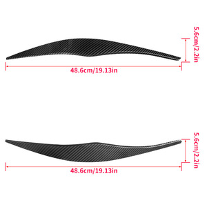 Cubierta para Manija de Puerta de Coche con Textura de Fibra de Carbono, 48.6cm, Negro Brillante, Adhesivo ABS para Carrocería, Modificación Exterior Automotriz - Product Image 1