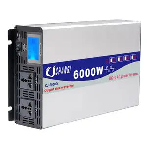 Inverter Mobil Tenaga Surya, Inverter Gelombang Sinus Murni 12V 220V Daya 4000W 5000W 6000W 8000W dengan Konverter Tampilan Multifungsi USB