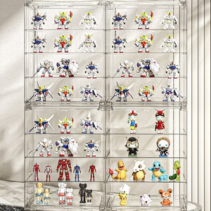 Rectangle Acrylic Storage <strong>Display</strong> Case Cube Disassemble Clear Acrylic Toy <strong>Figure</strong> <strong>Display</strong> <strong>Racks</strong> With Base and Cover - Product Image 5