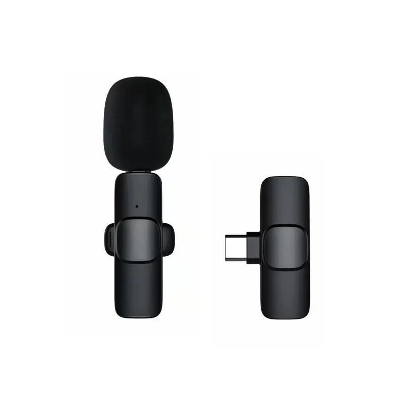 2023 nouveau 1 glisser 2 Microphone Lavalier 2.4GHz 2 en 1 Portable Mini Microphone enregistrement sans fil Microphone pour iPhone