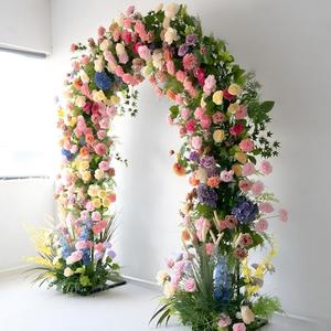 Arche florale pour événements de mariage avec support, chemin de table en roses de soie, toile de fond pour arche de mariage, décorations murales romantiques pour chambre à coucher - Product Image 2