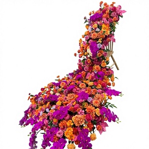 Arco de Boda Artificial de Alta Calidad, Diseño Asimétrico con Rosas de Seda, 1.8-2.4m, Camino de Mesa, Decoración de Piso - Product Image 1
