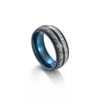Мужское кольцо из вольфрамовой стали, Черное и синее кольцо из ледяной шелковой фольги, кольцо из нержавеющей стали, ювелирные изделия на заказ