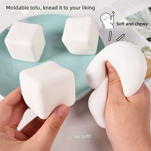 Jouets anti-stress fournis par le fabricant : Squishies Tofu à rebond lent, balles de décompression carrées malléables, jouet souple - Product Image 2