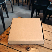 Caja para Rebanadas de Pizza, Fácil de Plegar, con Línea de Plegado, Cartón Kraft Marrón, para Venta de Pizza en Food Trucks, Suministros para Servicio de Alimentos