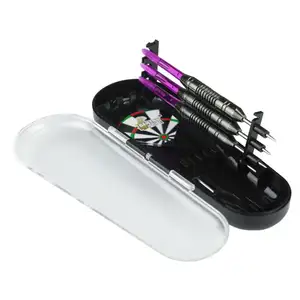 Gentry Live High Quality Steel Dart Set Purple Nylon Shafts + Standard Flights + Tungsten color Barrel + Portable Case