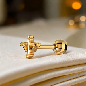 Pendientes Románticos de Acero Quirúrgico 316L con Diseño de Arco y <span class=keywords><strong>Flecha</strong></span>, Baño de Oro PVD, Joyería para Piercing de <span class=keywords><strong>Tragus</strong></span> y Hélix - Product Image 5
