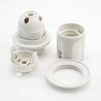 Douille de lampe E27 noire et blanche à filetage complet, support d'ampoule en plastique pour lustre DIY