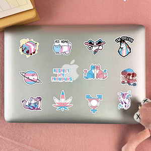 50 Uds. Pegatina de pared Gay colorida mixta, decoración de PVC impermeable personalizada, pegatinas de fiesta de homosexualidad para adultos, álbum de recortes de teléfono - Product Image 6