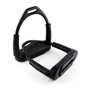 Étriers d'équitation durables antidérapants avec protection de la cheville, articulés et flexibles 2-en-1, recouverts de caoutchouc, équipement équestre - Product Image 1