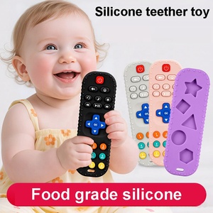 Juguete de dentición para masticar de silicona para bebés, palo de dentición antisucción de silicona de grado alimenticio, juguete calmante con forma de Control remoto, juguete mordedor - Product Image 2