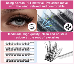 Extensions de cils naturelles longues en grappes individuelles, rubans d'extension de cils DIY, cils en grappes individuelles segmentées - Product Image 3