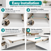 Mécanisme coulissant en aluminium sur mesure pour table à manger, glissière de tiroir dissimulée pour projets de rénovation à grande échelle