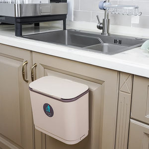 Aspire hot sale wall mounted kitchen trash bin Khaki dust bin with lid plastic trash can with recycling logo