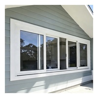 Fenêtre coulissante en aluminium à double vitrage sans joint, résistante aux impacts d'ouragan, avec revêtement en poudre moderne personnalisé pour maisons et villas