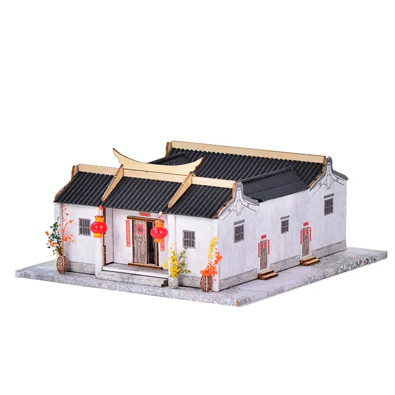 Diy casas de muñecas estilo rural Chao Shan downhill Tiger alcove House modelo hecho a mano regalo de recuerdo casa de muñecas para niñas