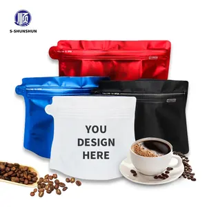 색상 12oz 재사용 가능한 플라스틱 맞춤형 커피 가방 밸브가있는 알루미늄 호일 커피 파우치 음식 스탠드 파우치 다이아몬드 커피 백