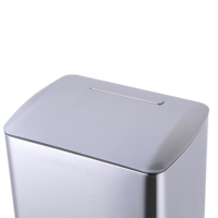 Poubelle rectangulaire en acier inoxydable Poubelle en métal Poubelle à pédale avec seau intérieur noir WBS060